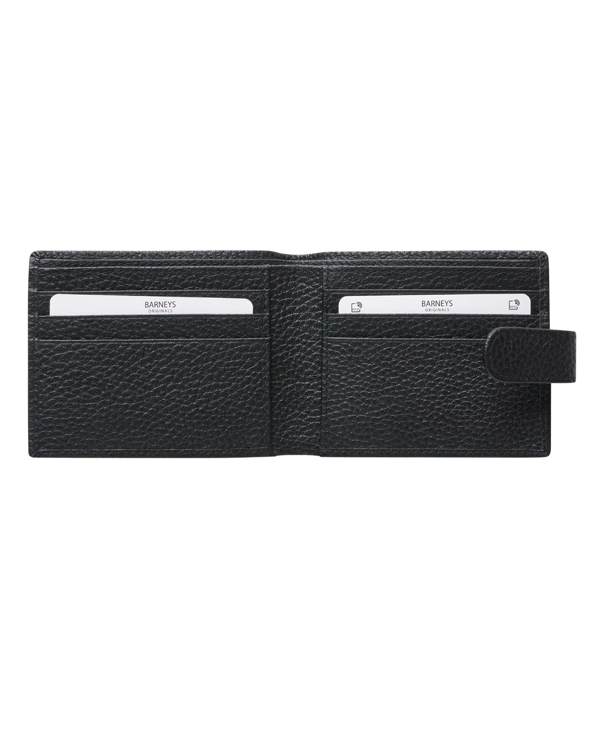 Real Leather Bi-Fold Wallet with Pebbled Texture