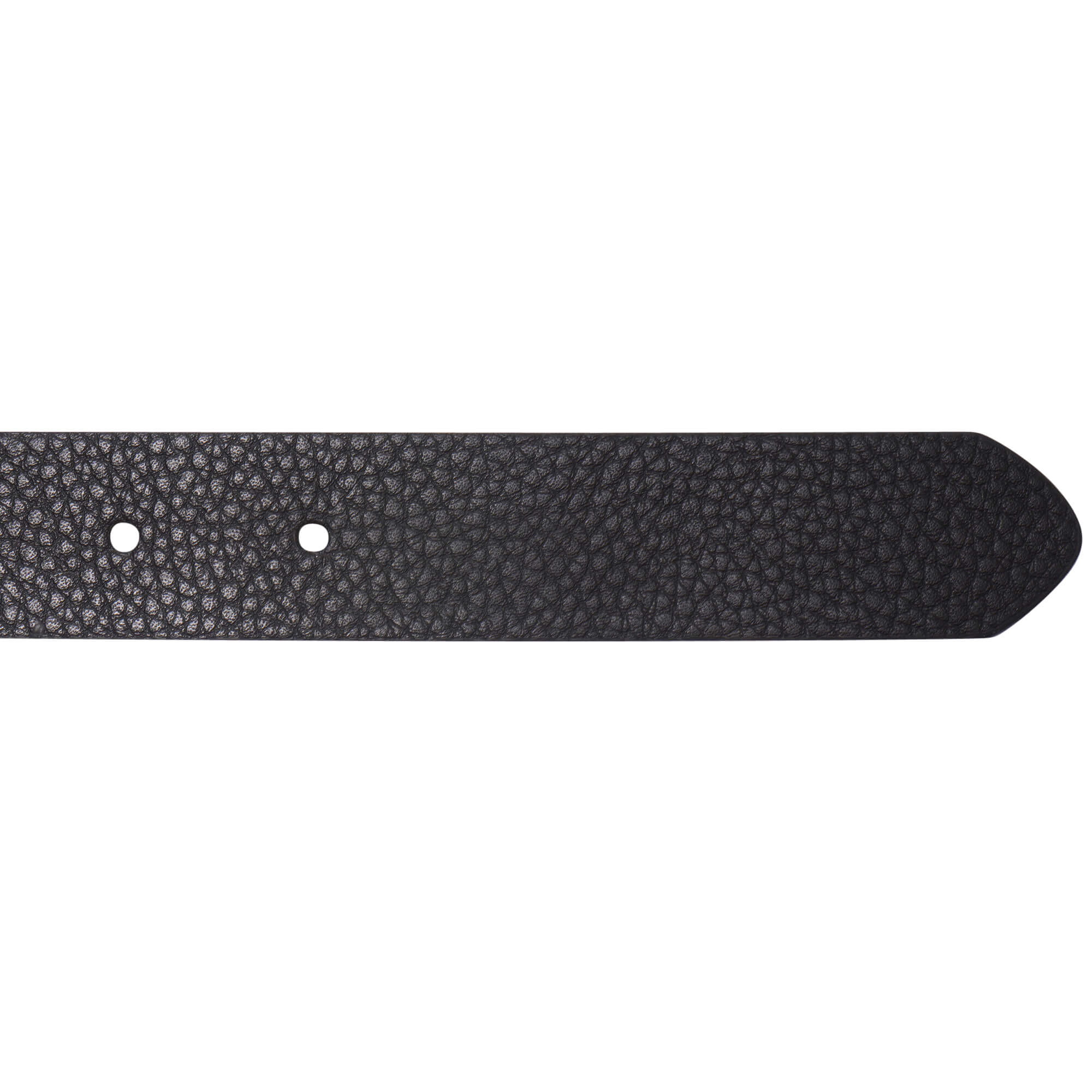 Men's Black Textured Leather Belt with Silver Buckle