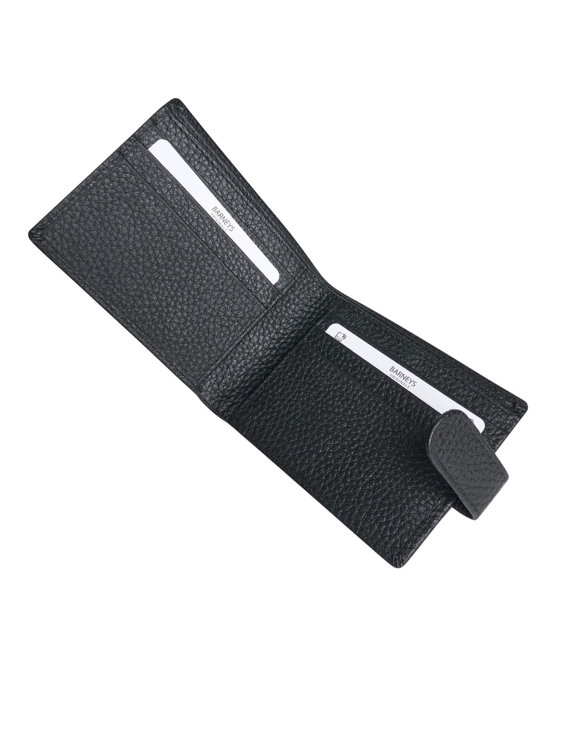 Real Leather Bi-Fold Wallet with Pebbled Texture
