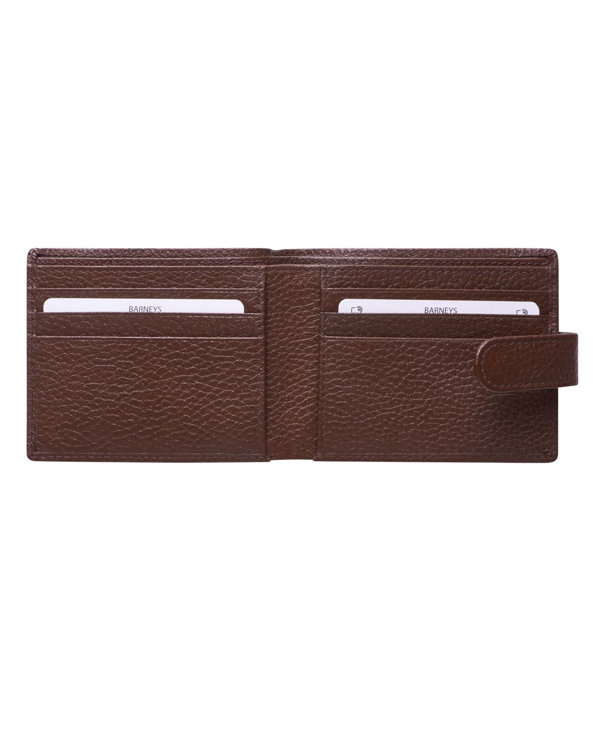Real Leather Bi-Fold Wallet with Pebbled Texture