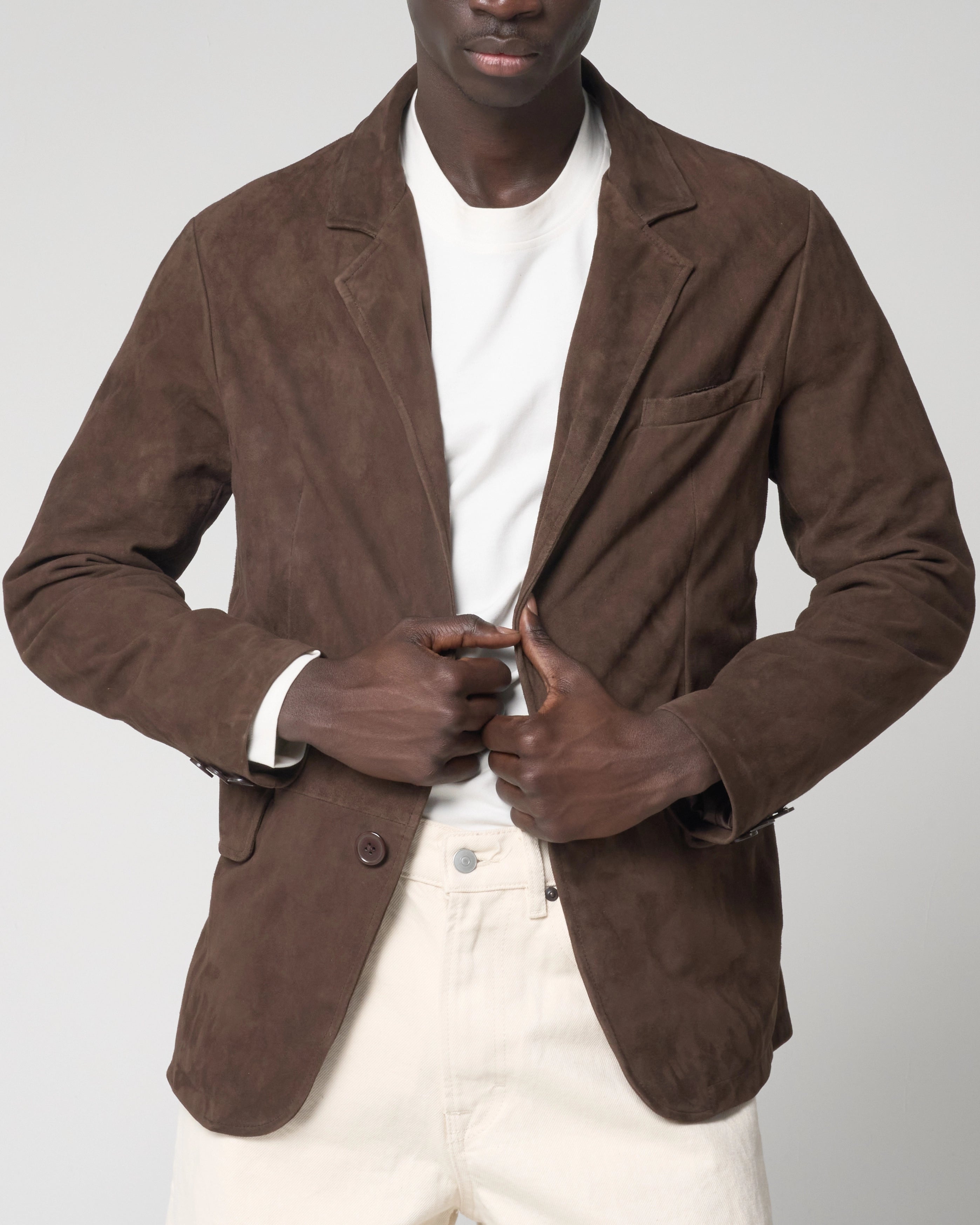Men's Brown Suede Blazer
