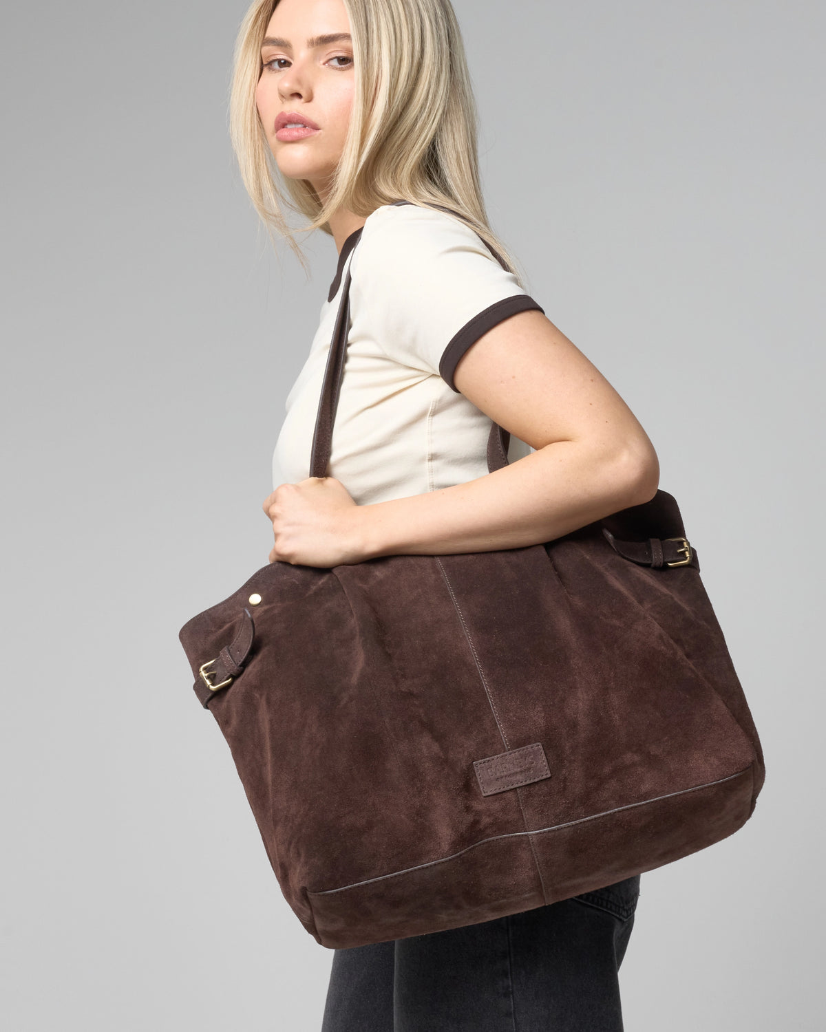 Chocolate Suede Work Tote
