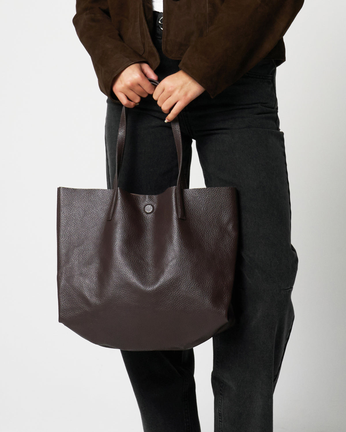 Brown Leather Everyday Tote Bag