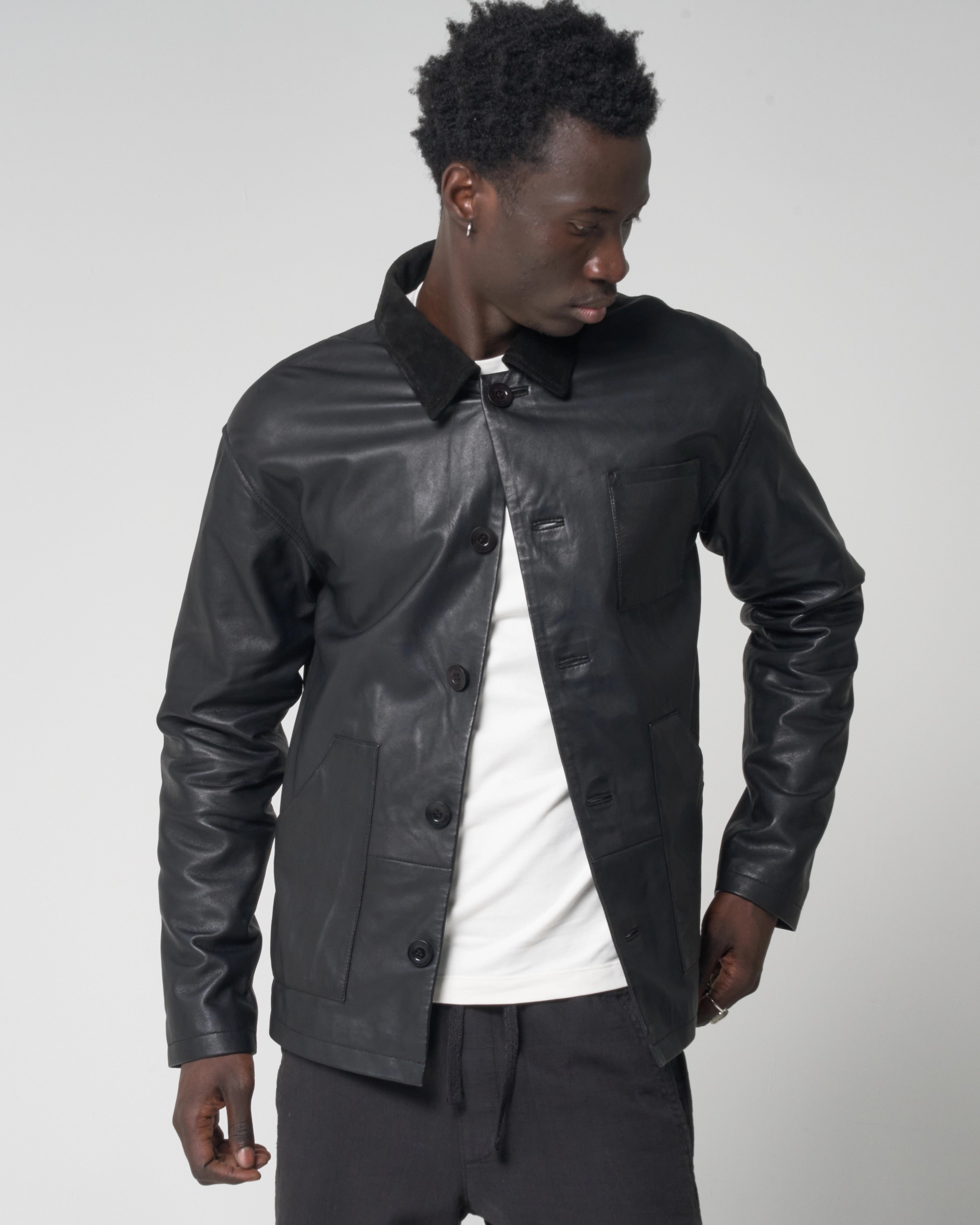 Men's Leather Chore Jacket