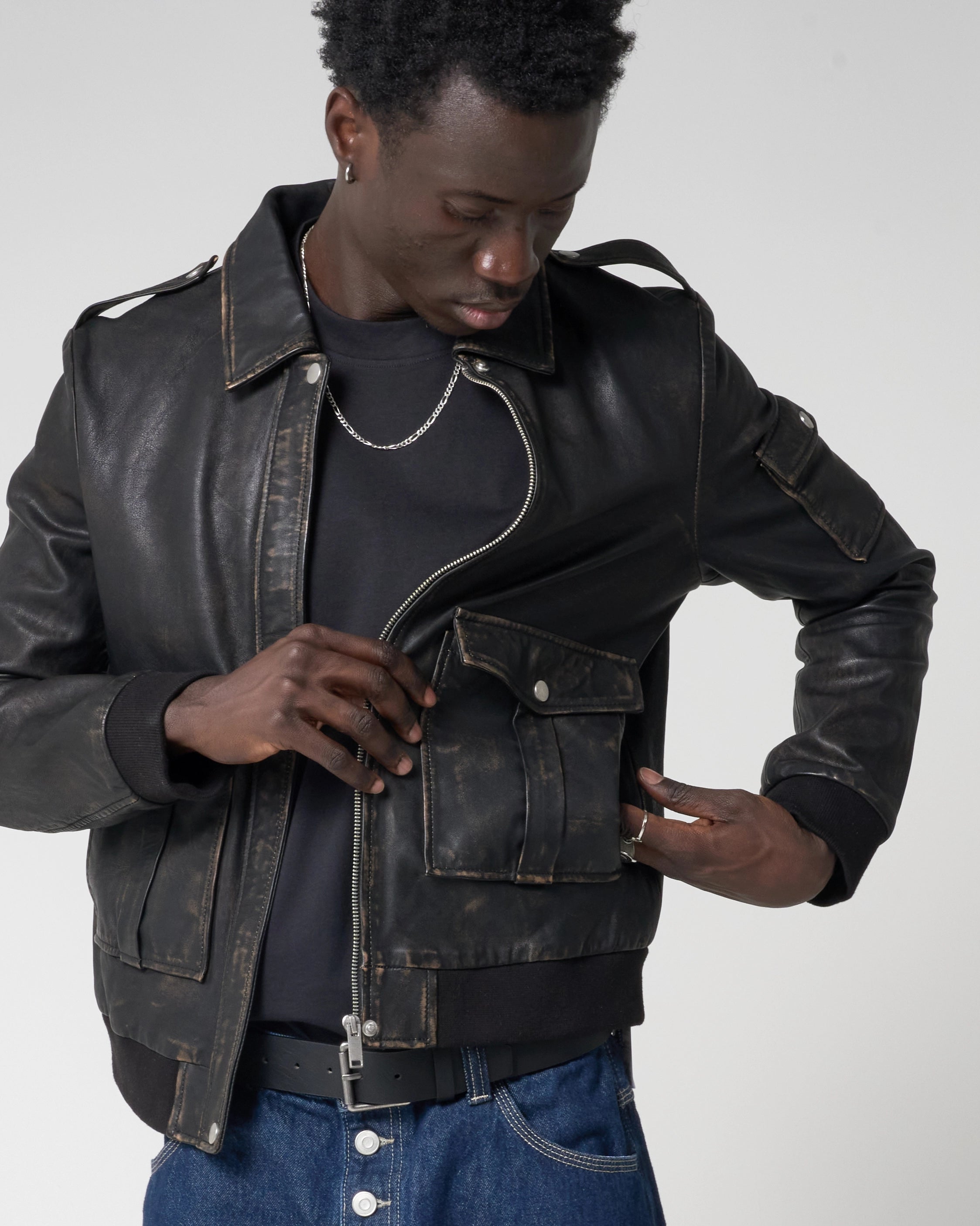 Men's Veg Tanned Bomber Jacket