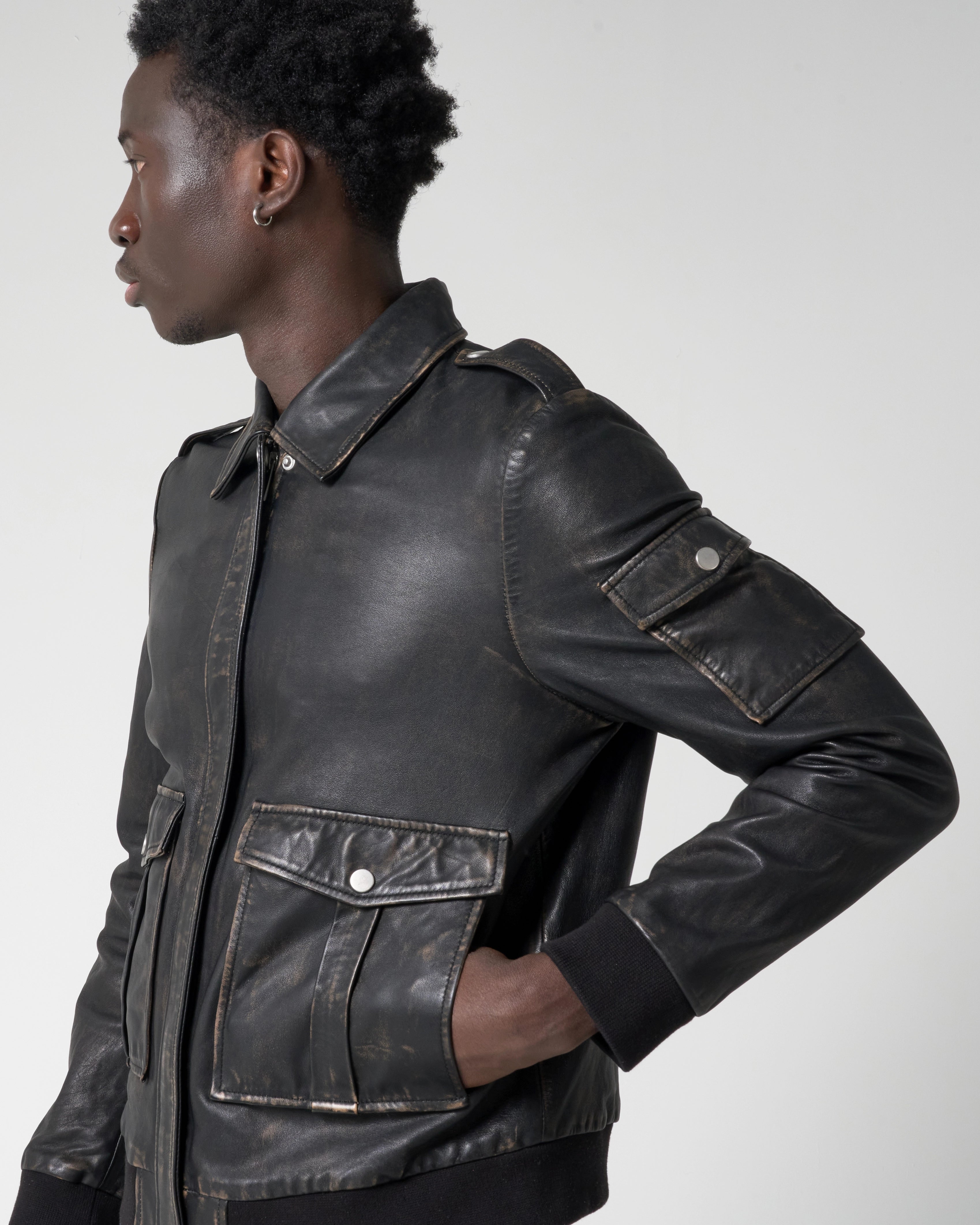 Men's Veg Tanned Bomber Jacket