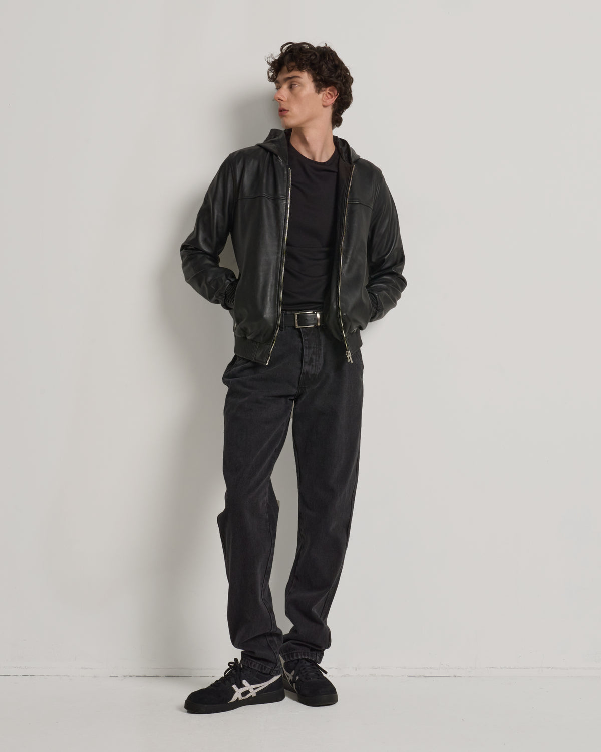 Men's Hooded Real Leather Jacket