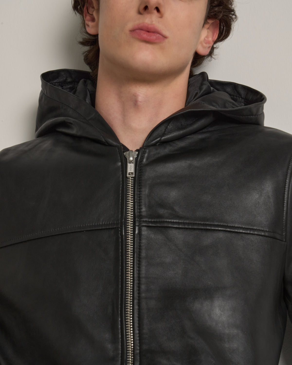 Men's Hooded Real Leather Jacket