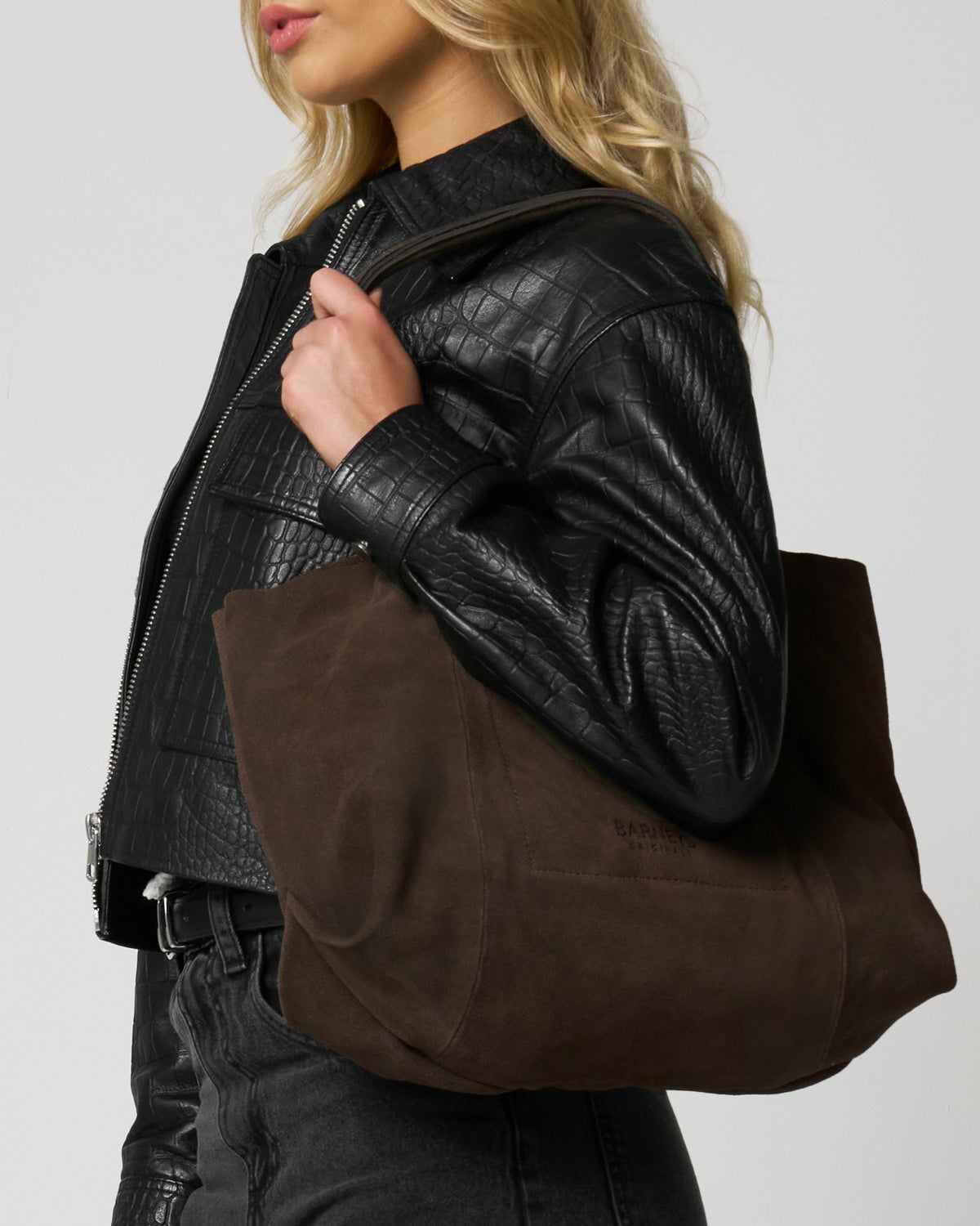 Chocolate Suede Everyday Tote Bag