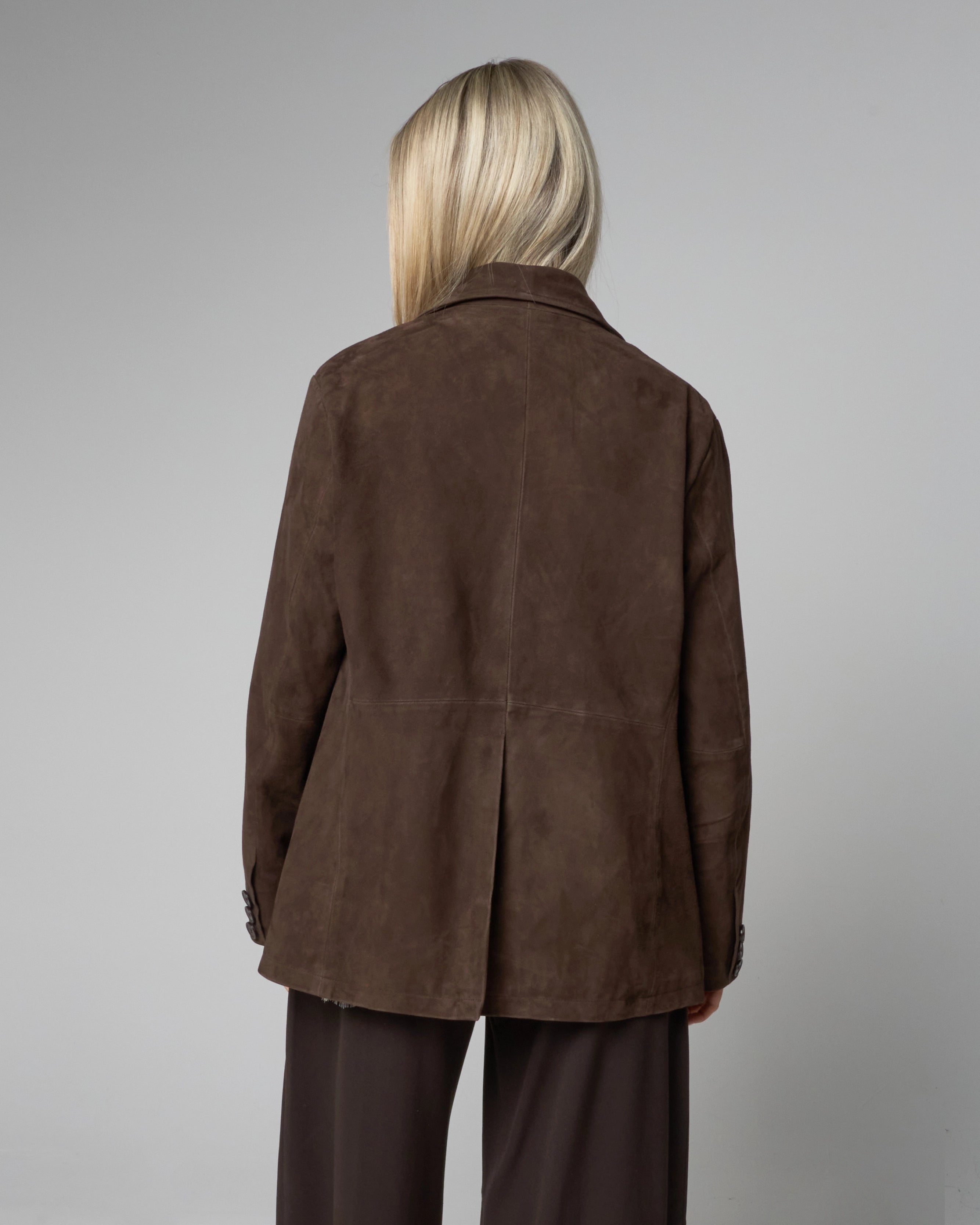 Women's Brown Suede Blazer