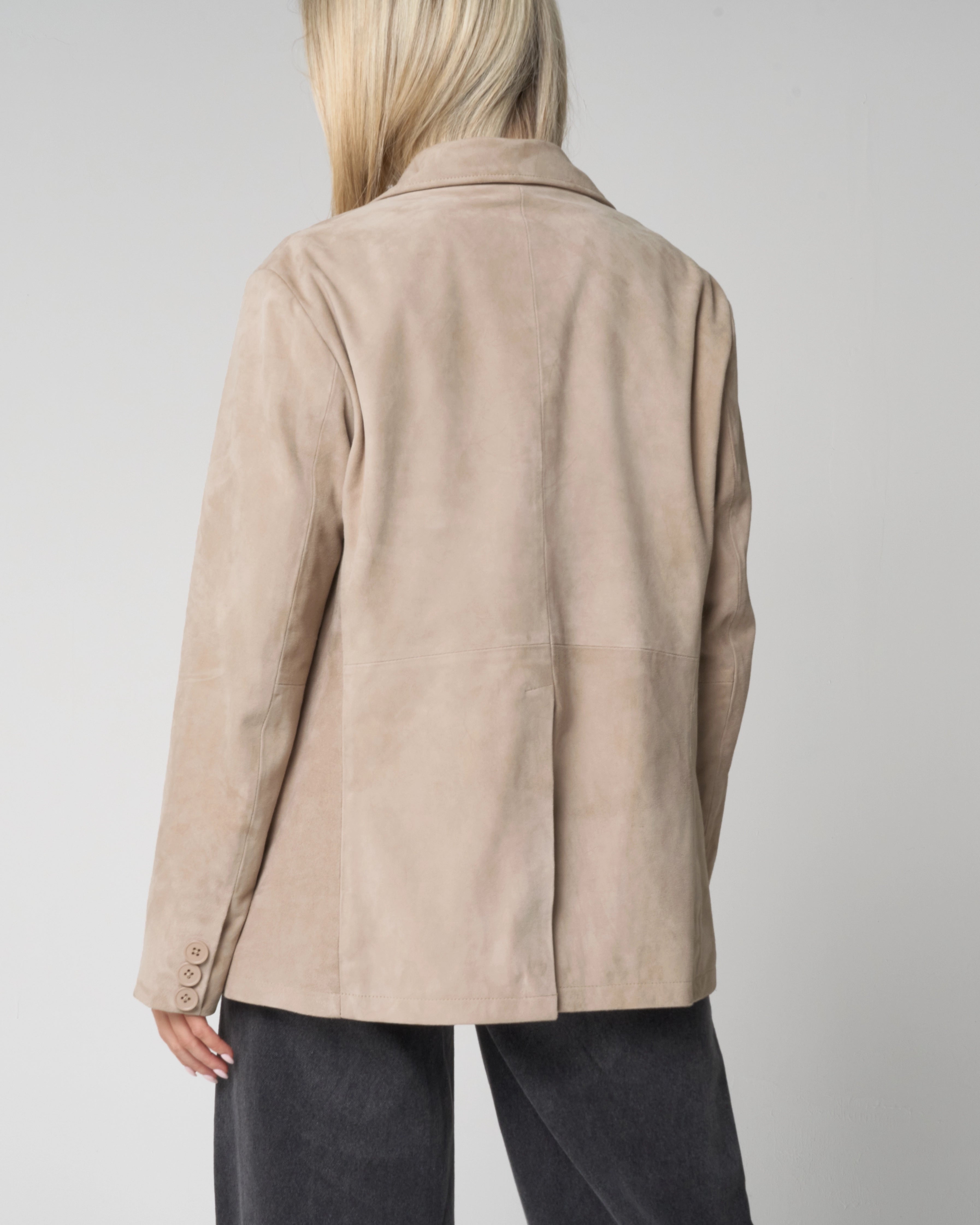 Women's Taupe Suede Blazer