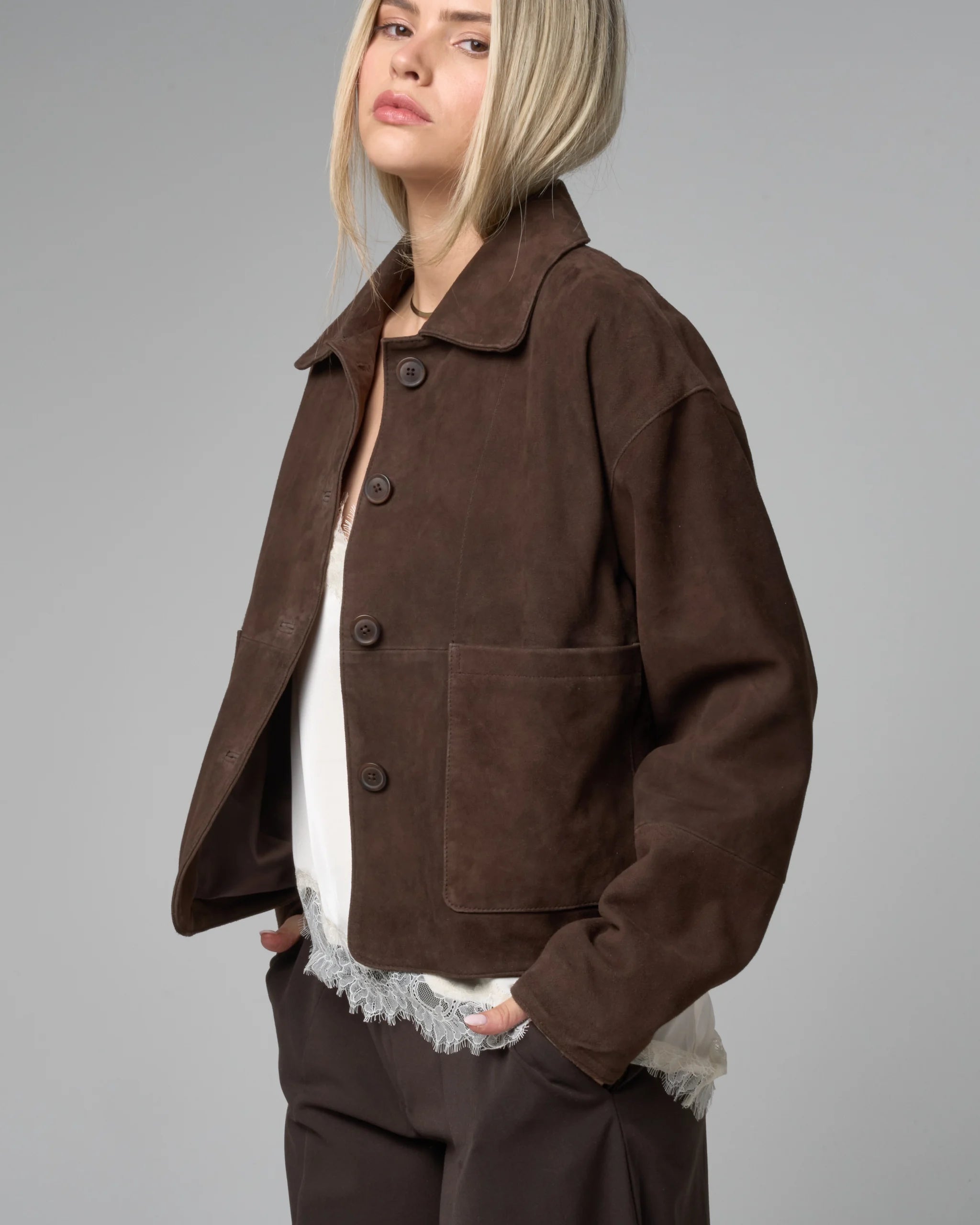 Women's Brown Suede Jacket