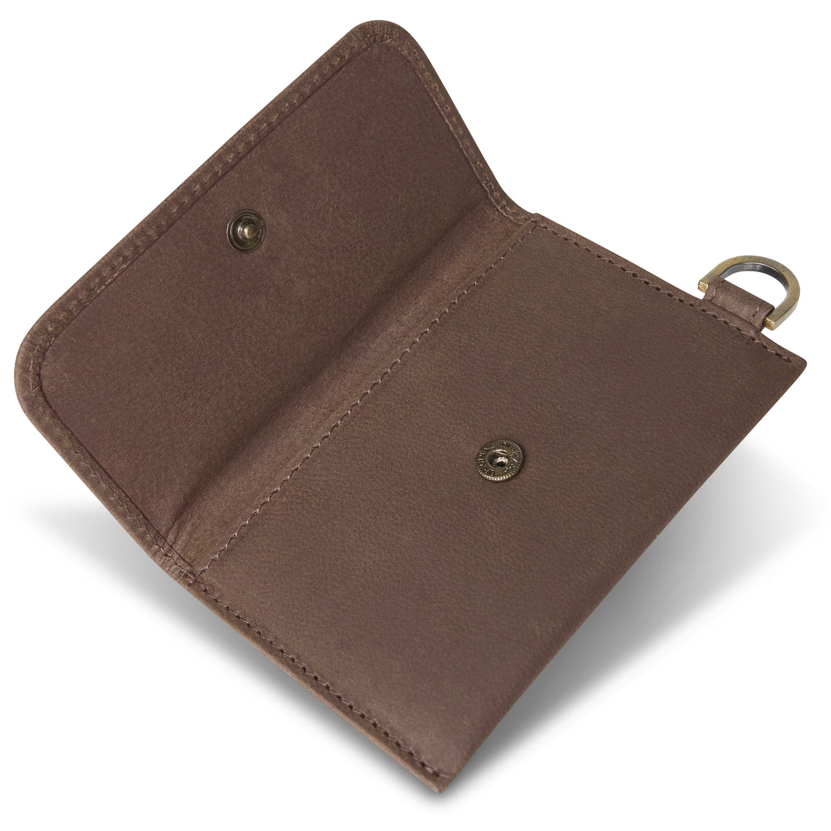 Real Leather Fold Over Wallet with D Ring