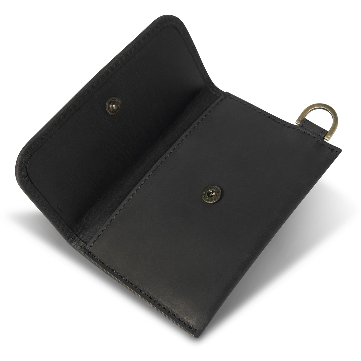 Real Leather Fold Over Wallet with D Ring