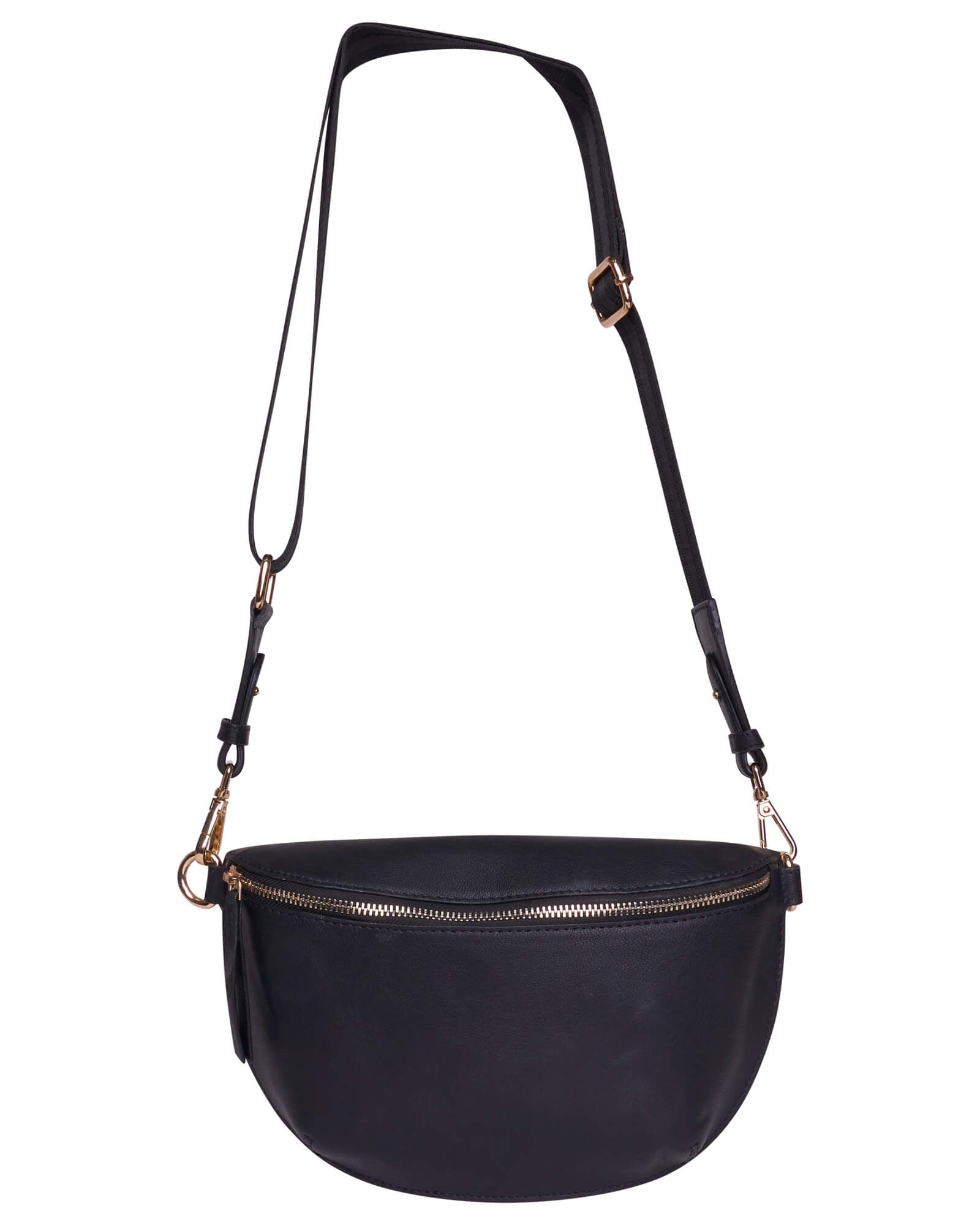Black Leather Crossbody Bag