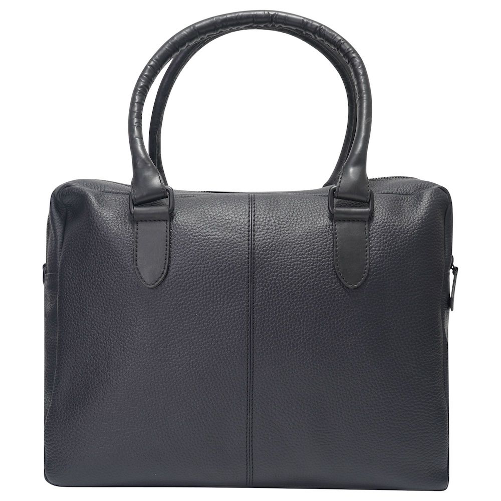 Black Real Leather Black Messenger Bag