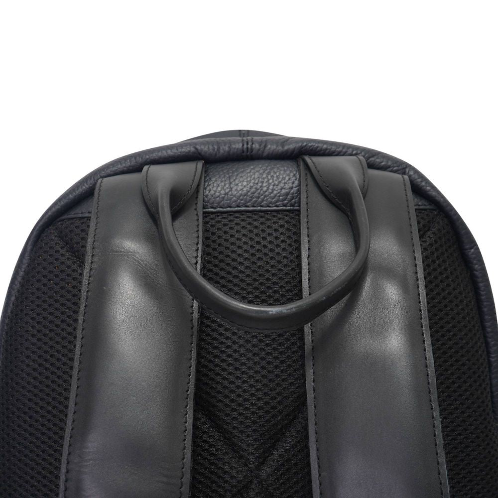 Black Real Leather Backpack