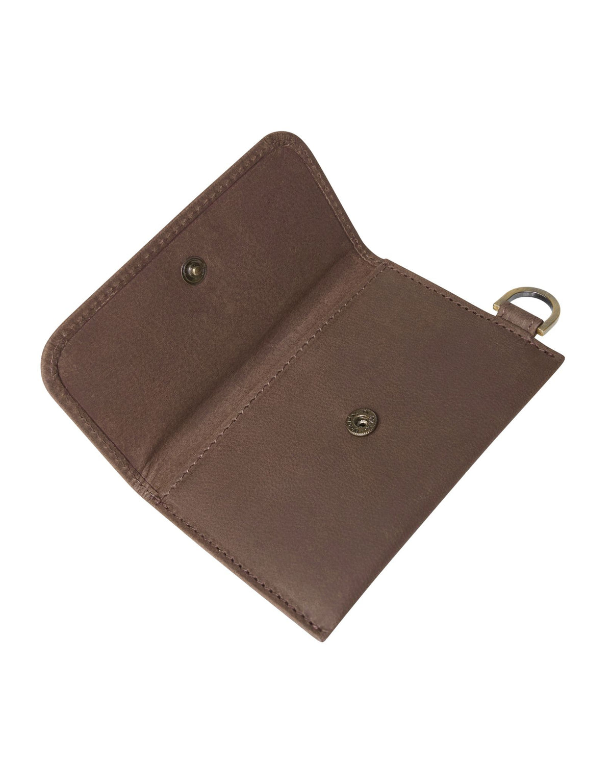 Real Leather Fold Over Wallet with D Ring