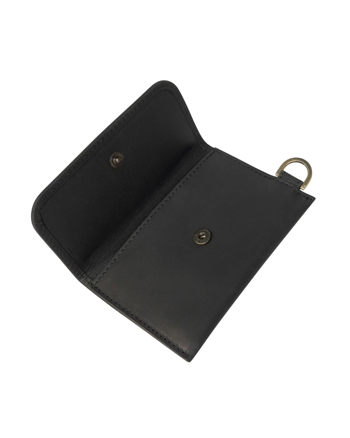 Real Leather Fold Over Wallet with D Ring