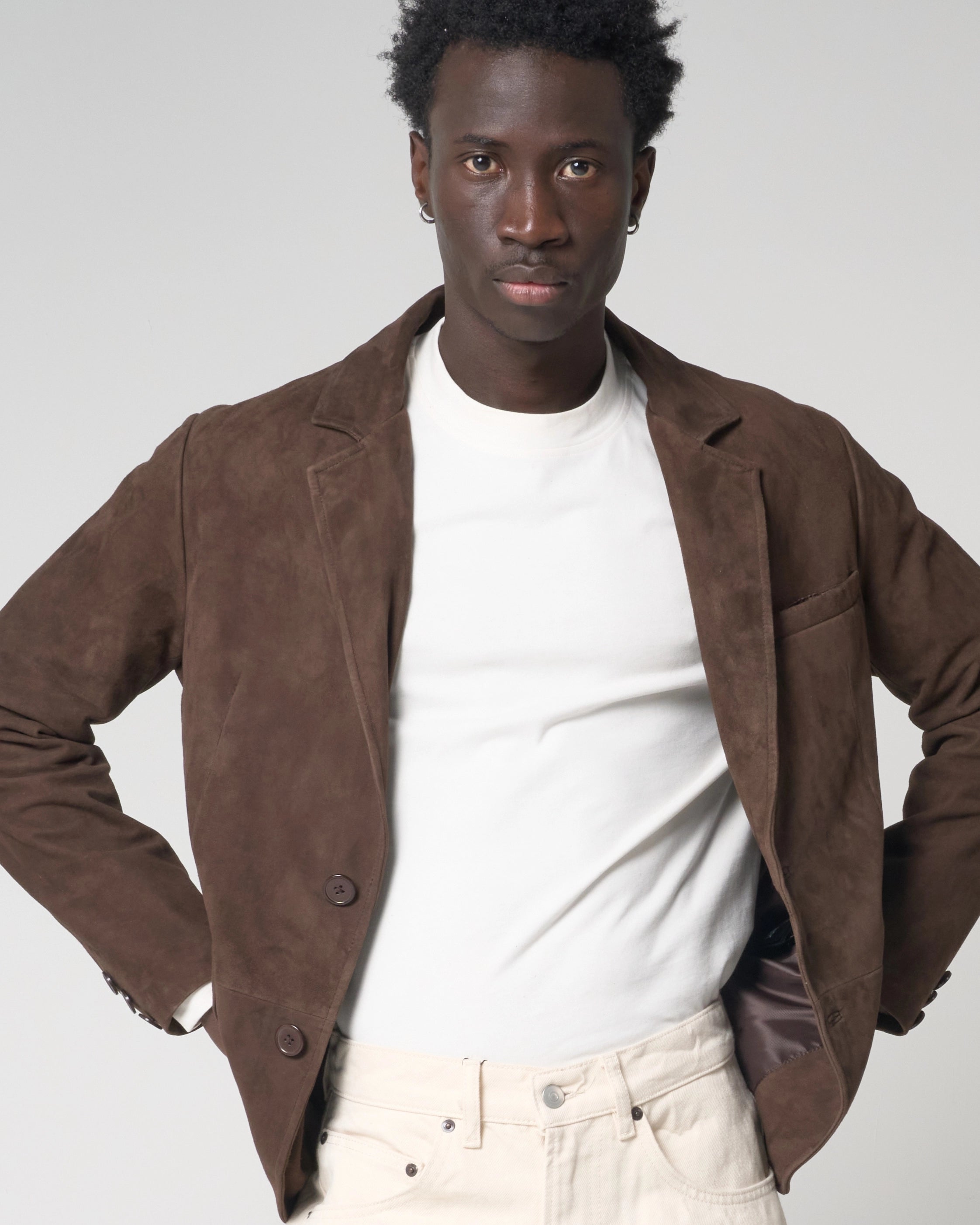 Men's Brown Suede Blazer