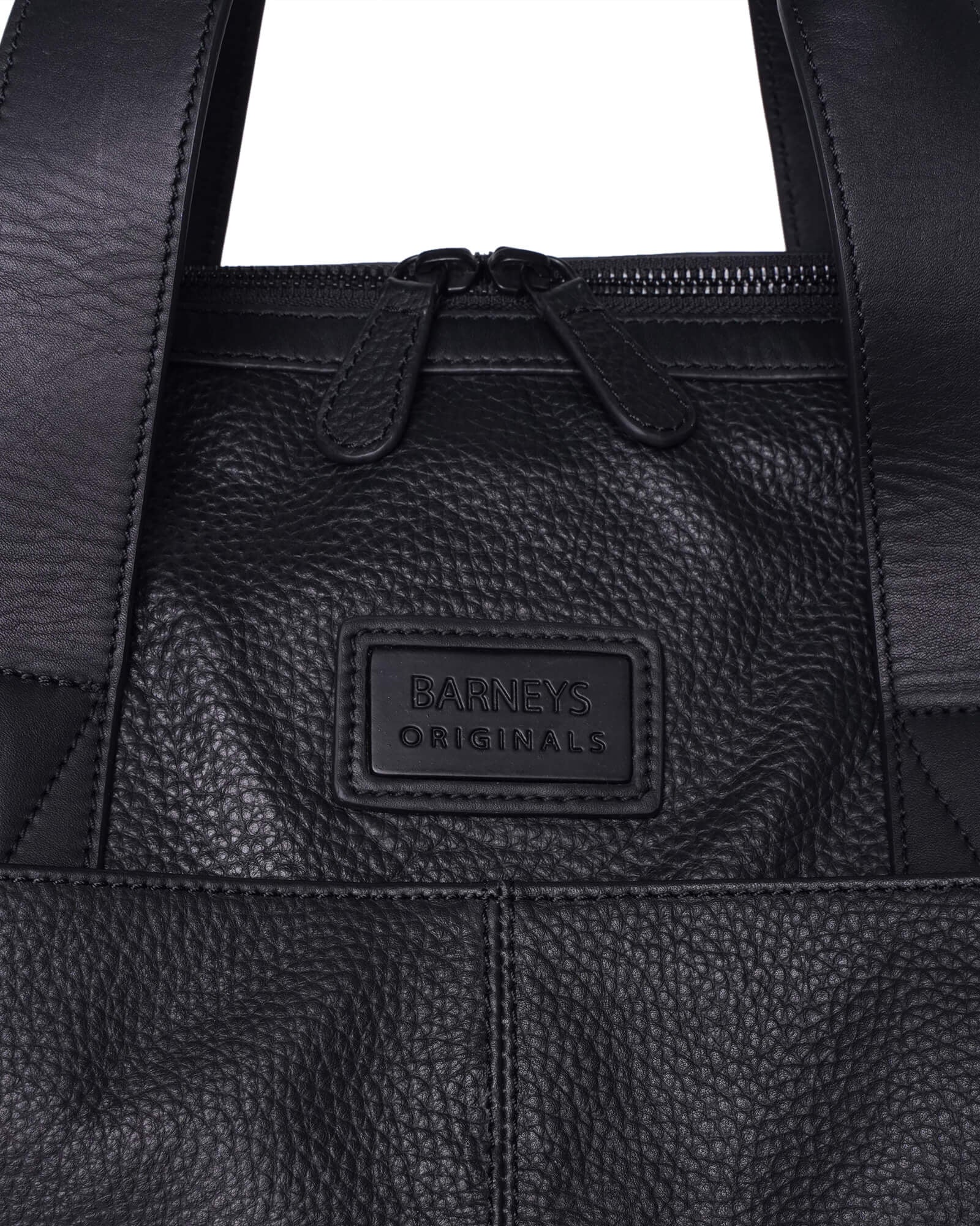 Real Leather Black Holdall Travel Bag