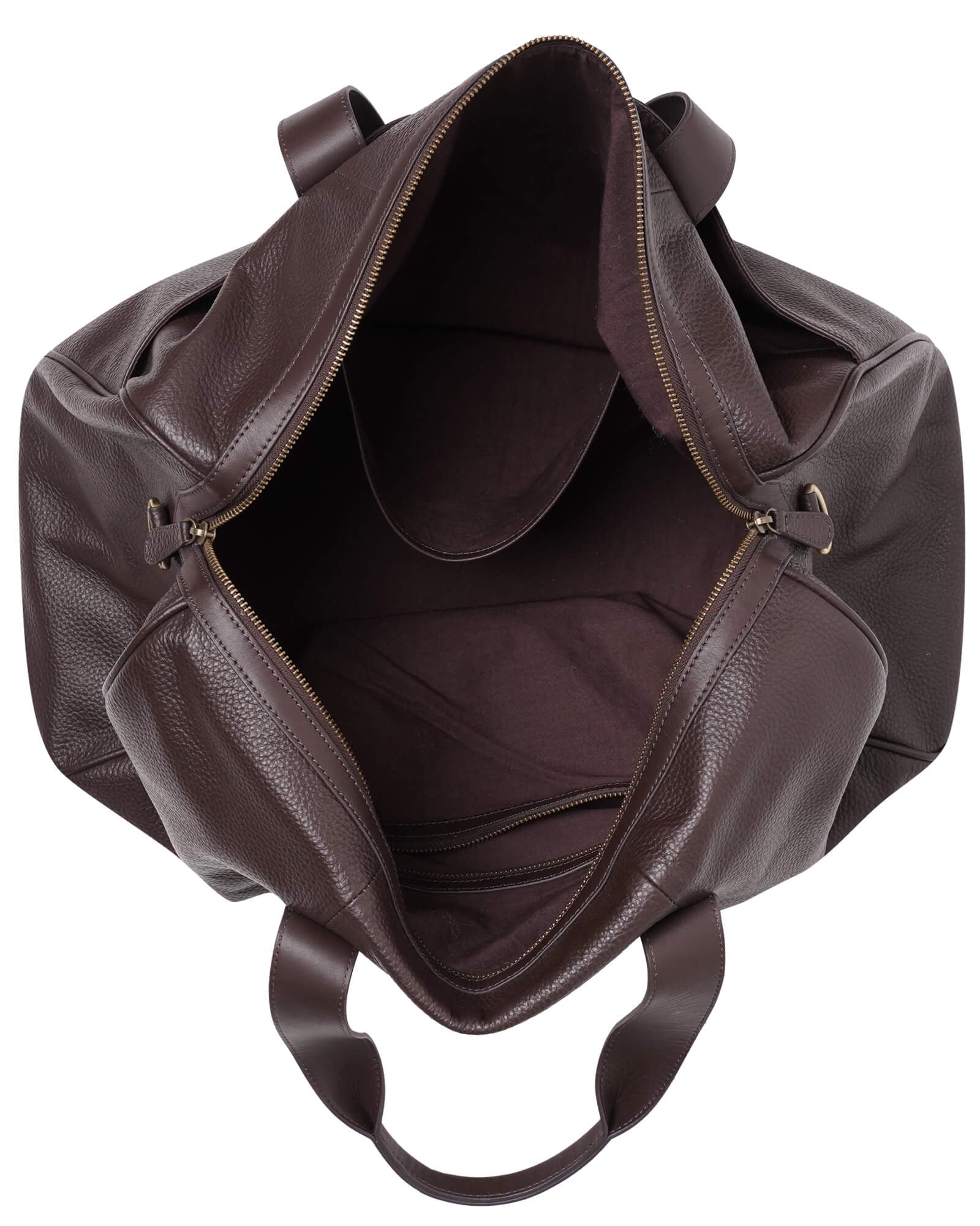 Brown Real Leather Holdall Bag