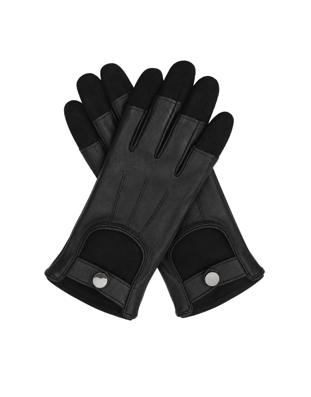 Women's Adjustable Fingerless Leather Biker Gloves