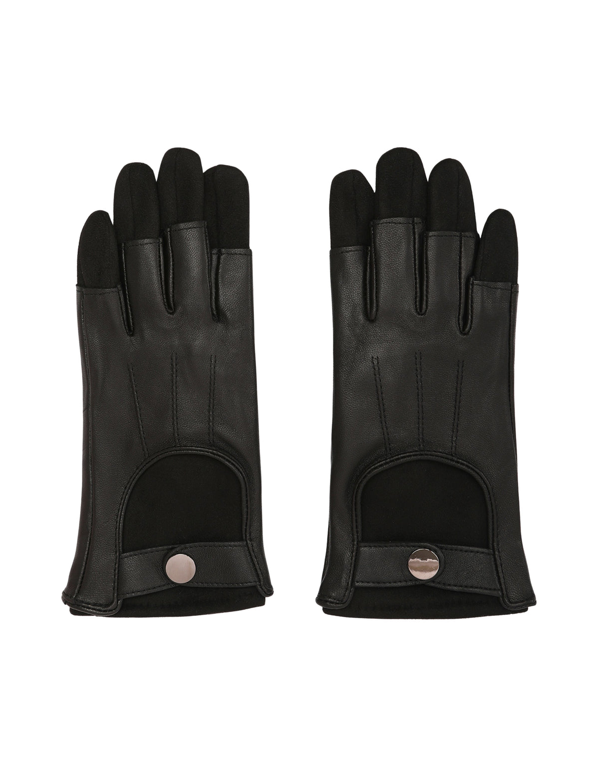 Women's Adjustable Fingerless Leather Biker Gloves