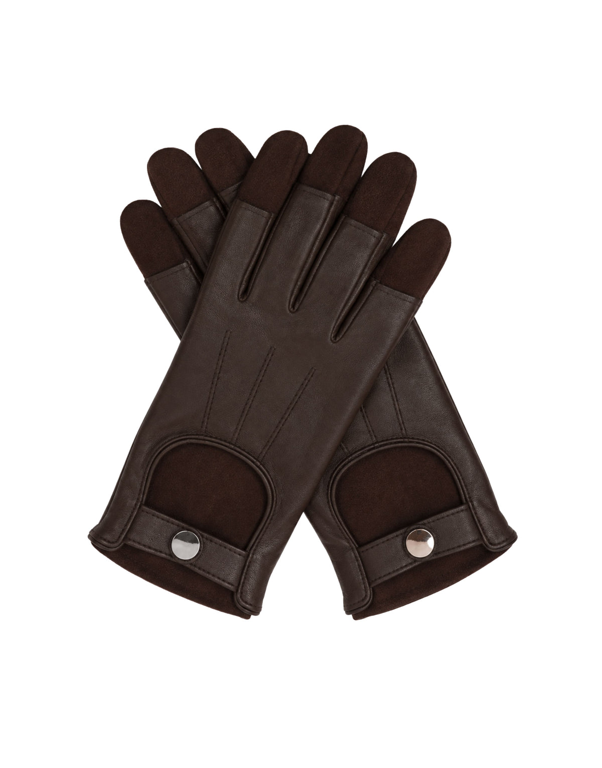Women's Brown Fingerless Leather Biker Gloves