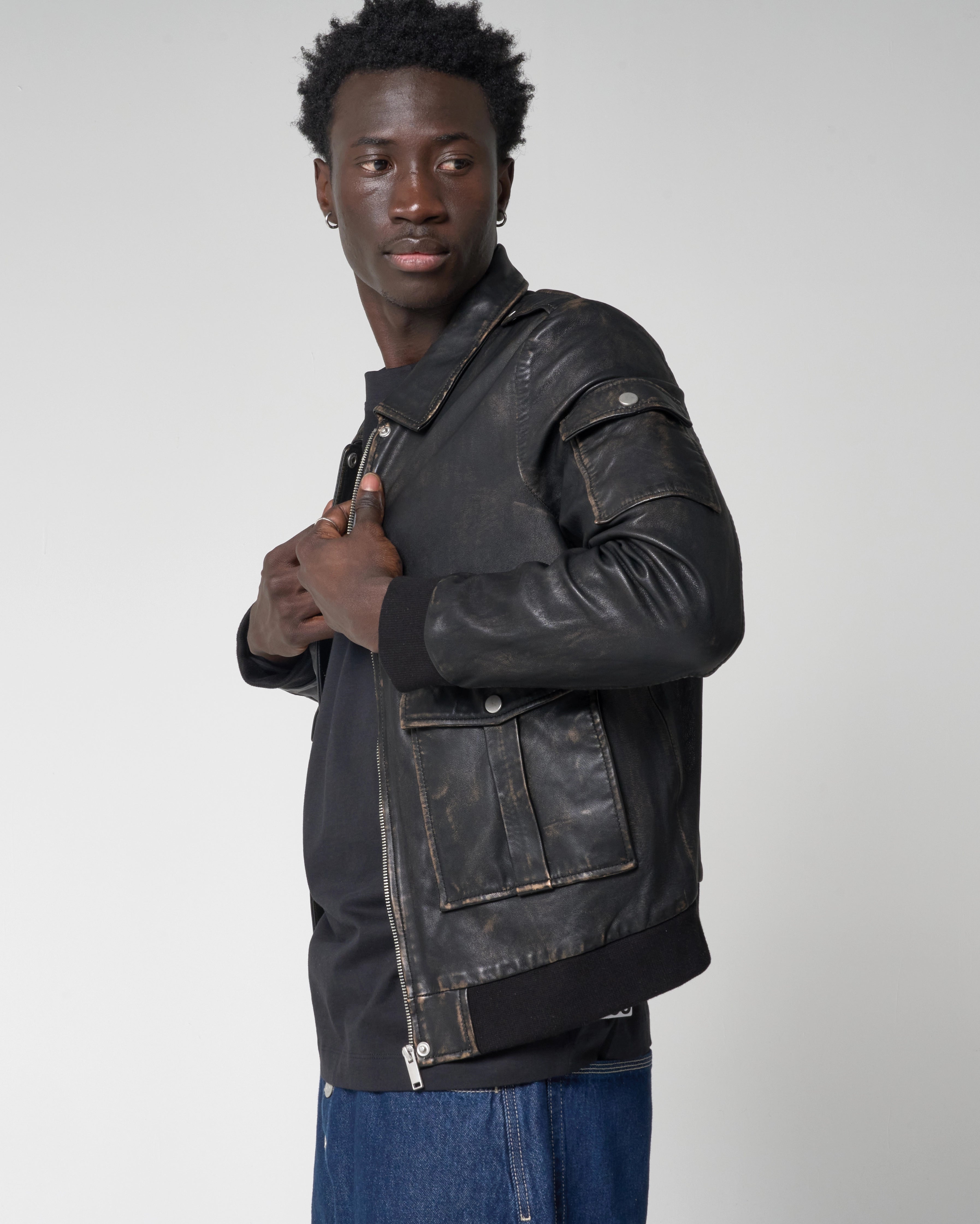 Men's Veg Tanned Bomber Jacket