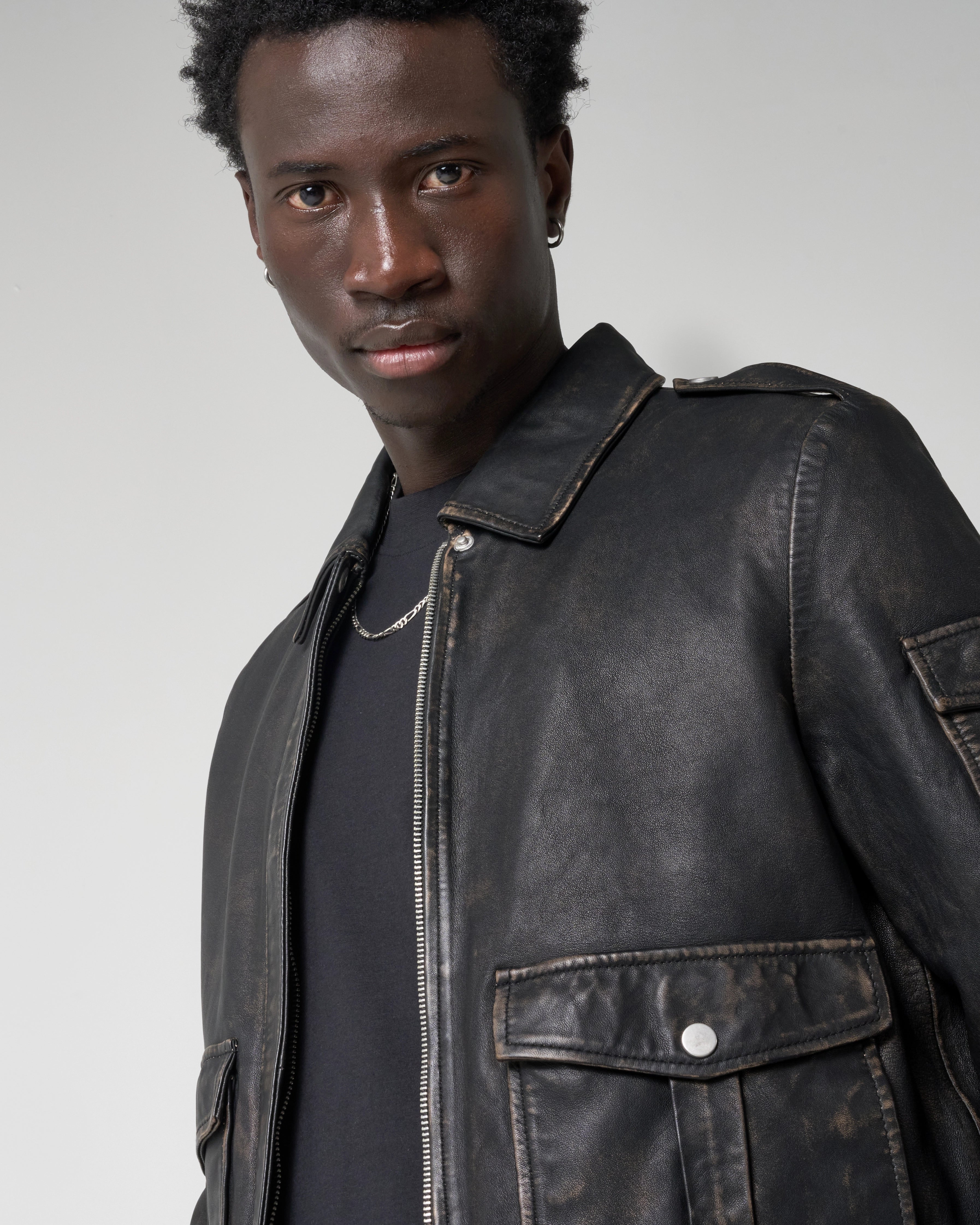 Men's Veg Tanned Bomber Jacket