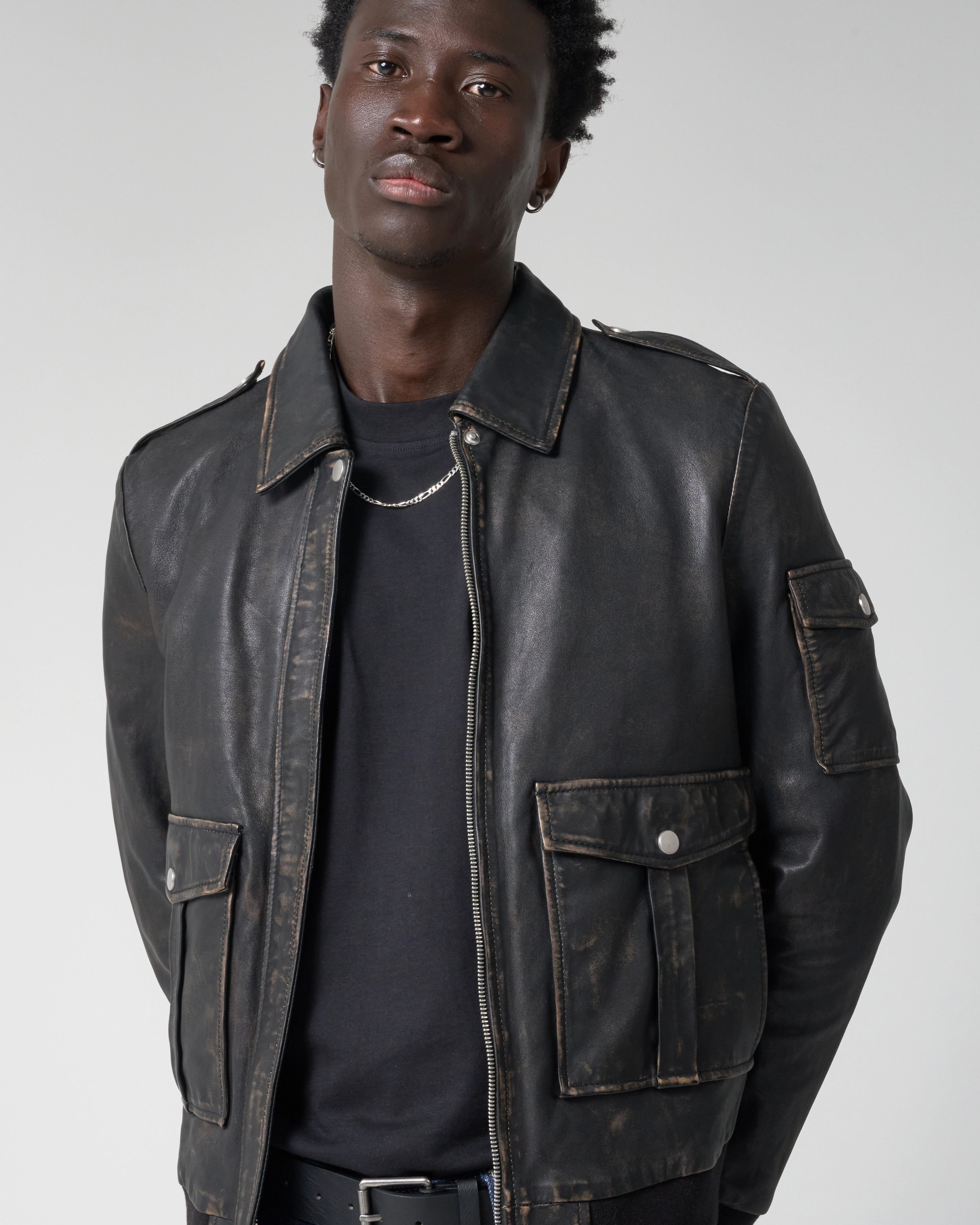 Men's Veg Tanned Bomber Jacket