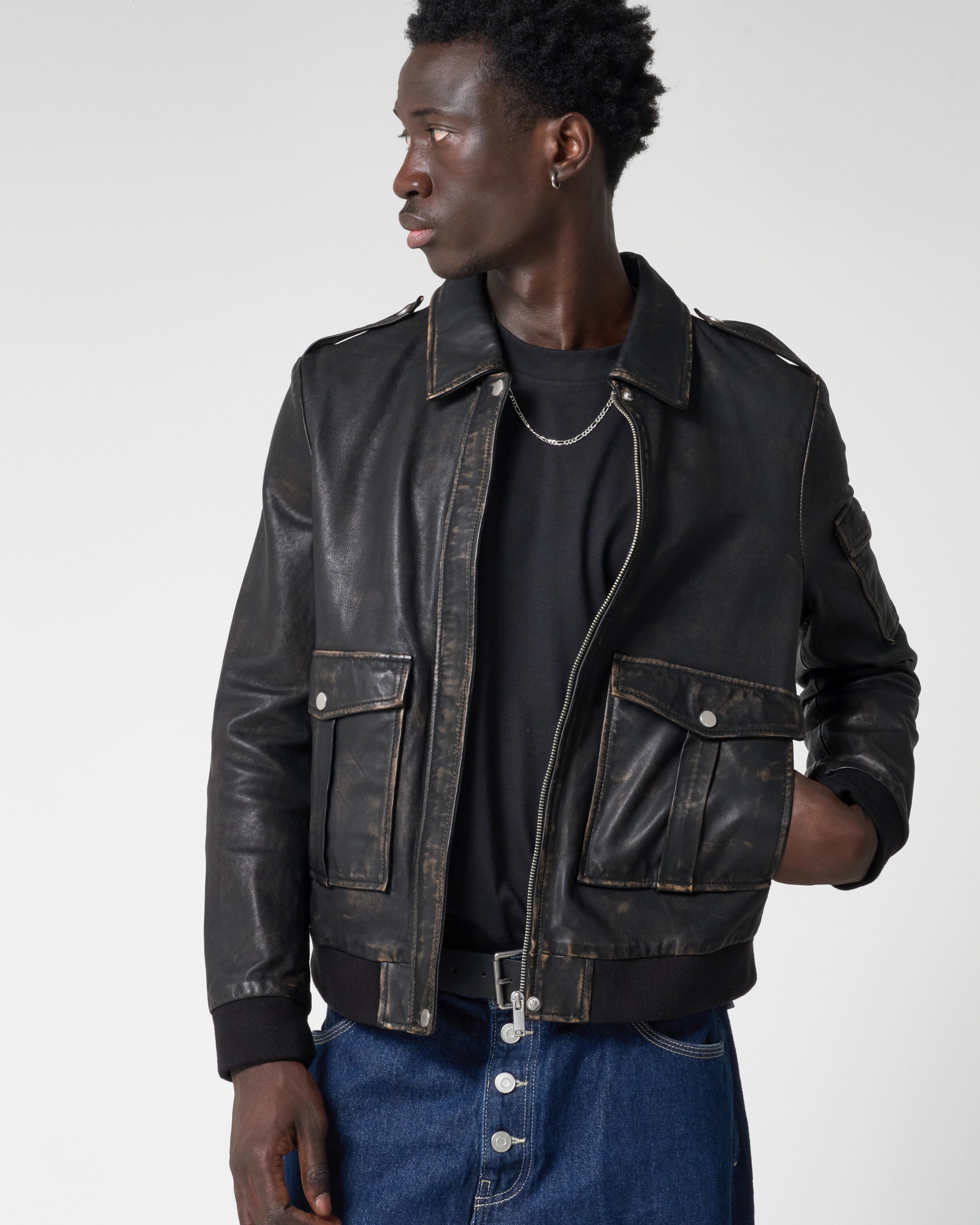 Men's Veg Tanned Bomber Jacket