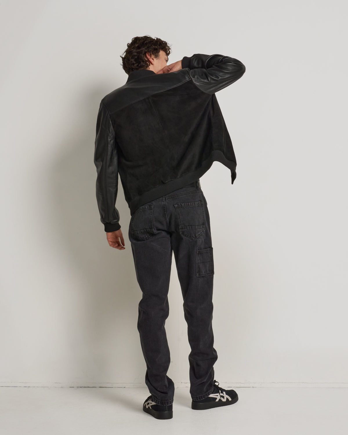 Men's Real Leather & Suede Bomber Jacket