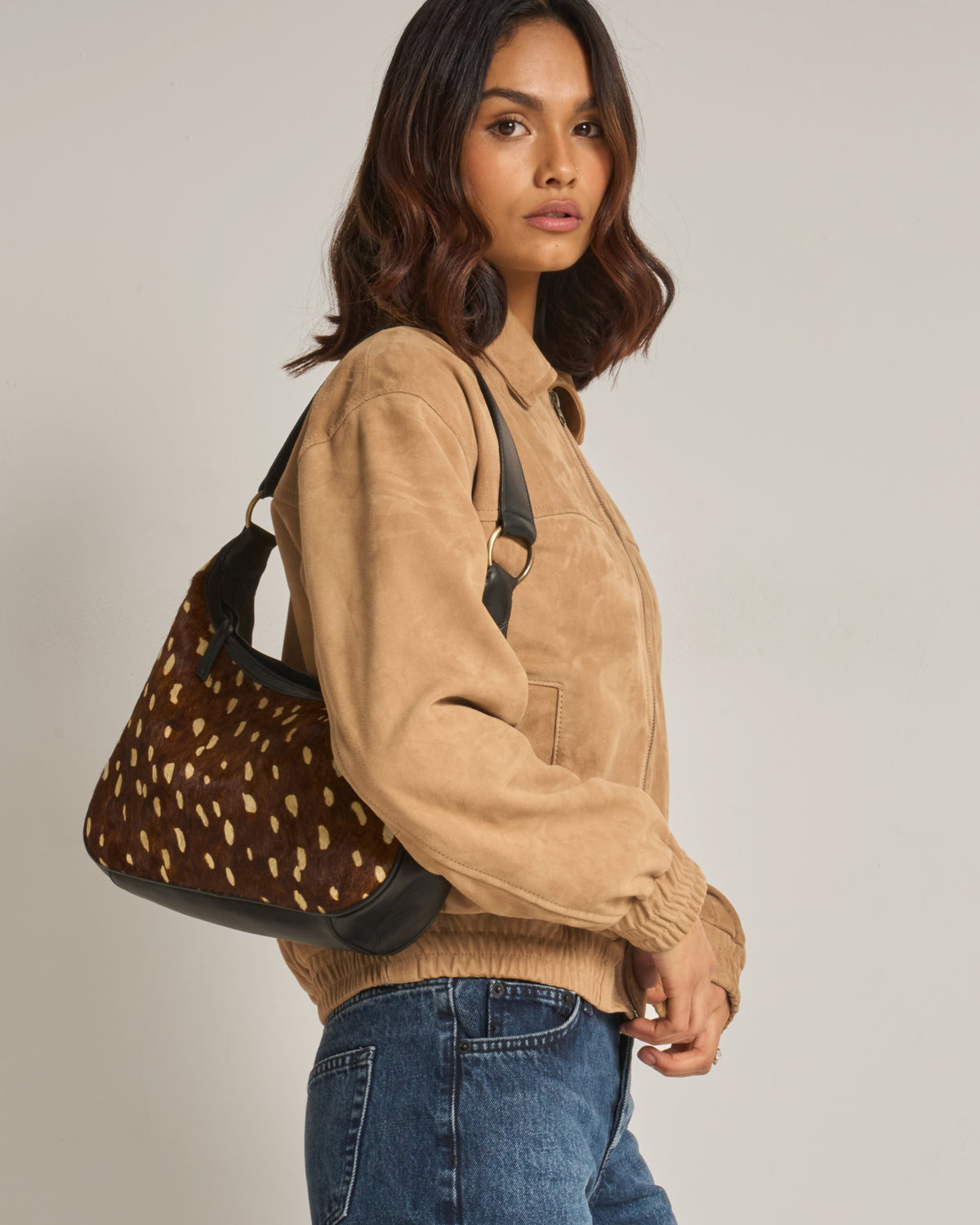 Women's Real Suede Bomber Jacket