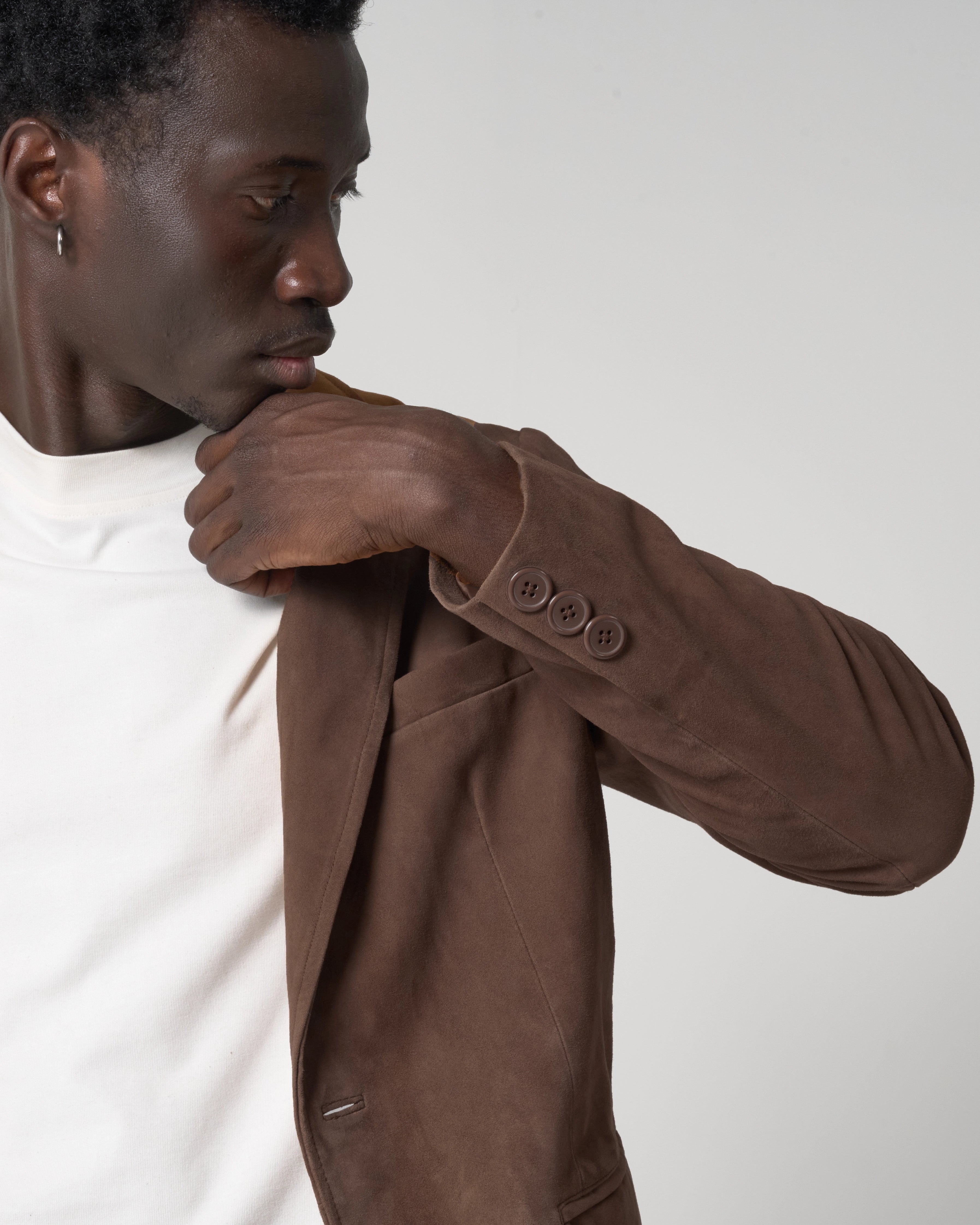 Men's Brown Suede Blazer