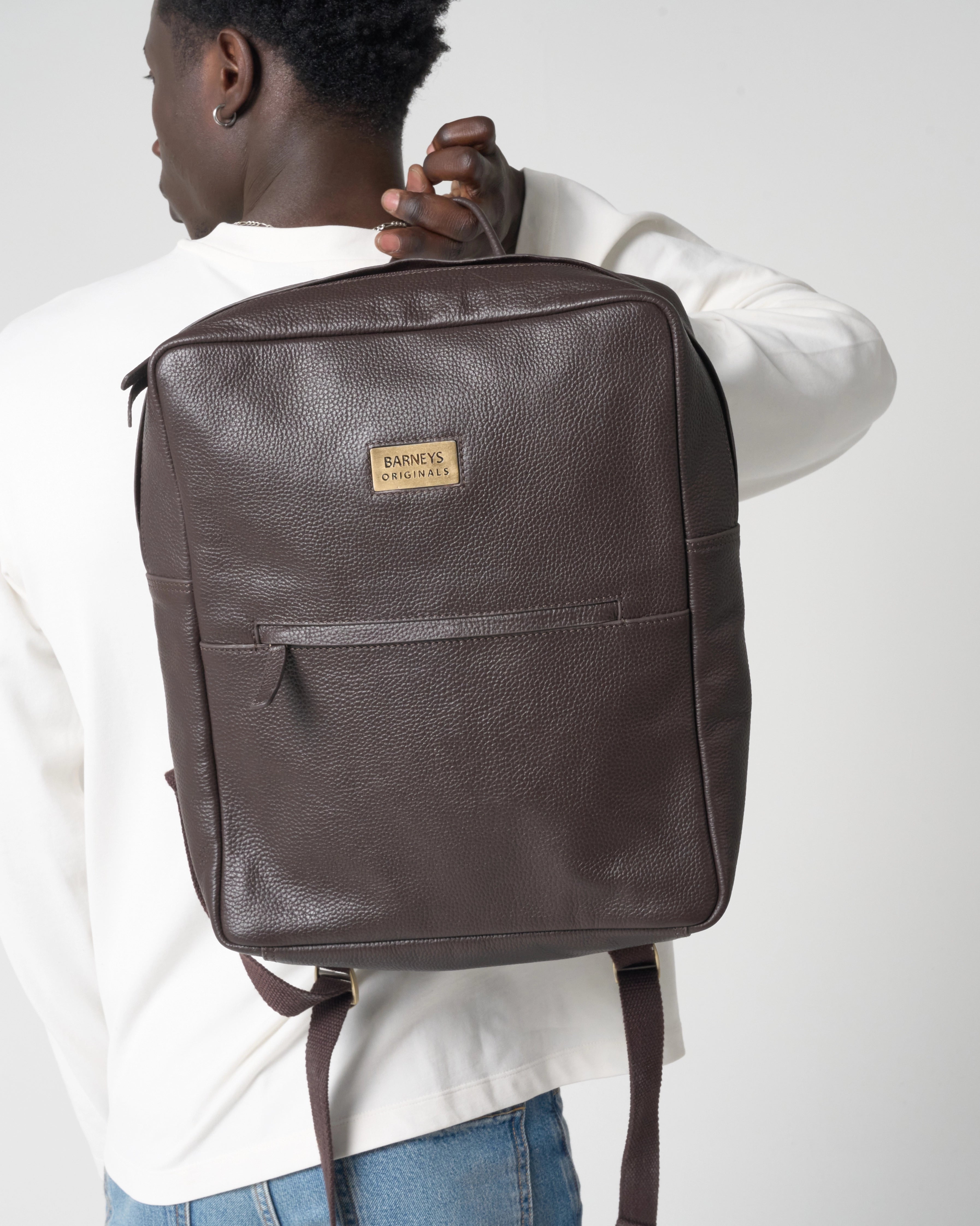 Brown Real Leather Backpack