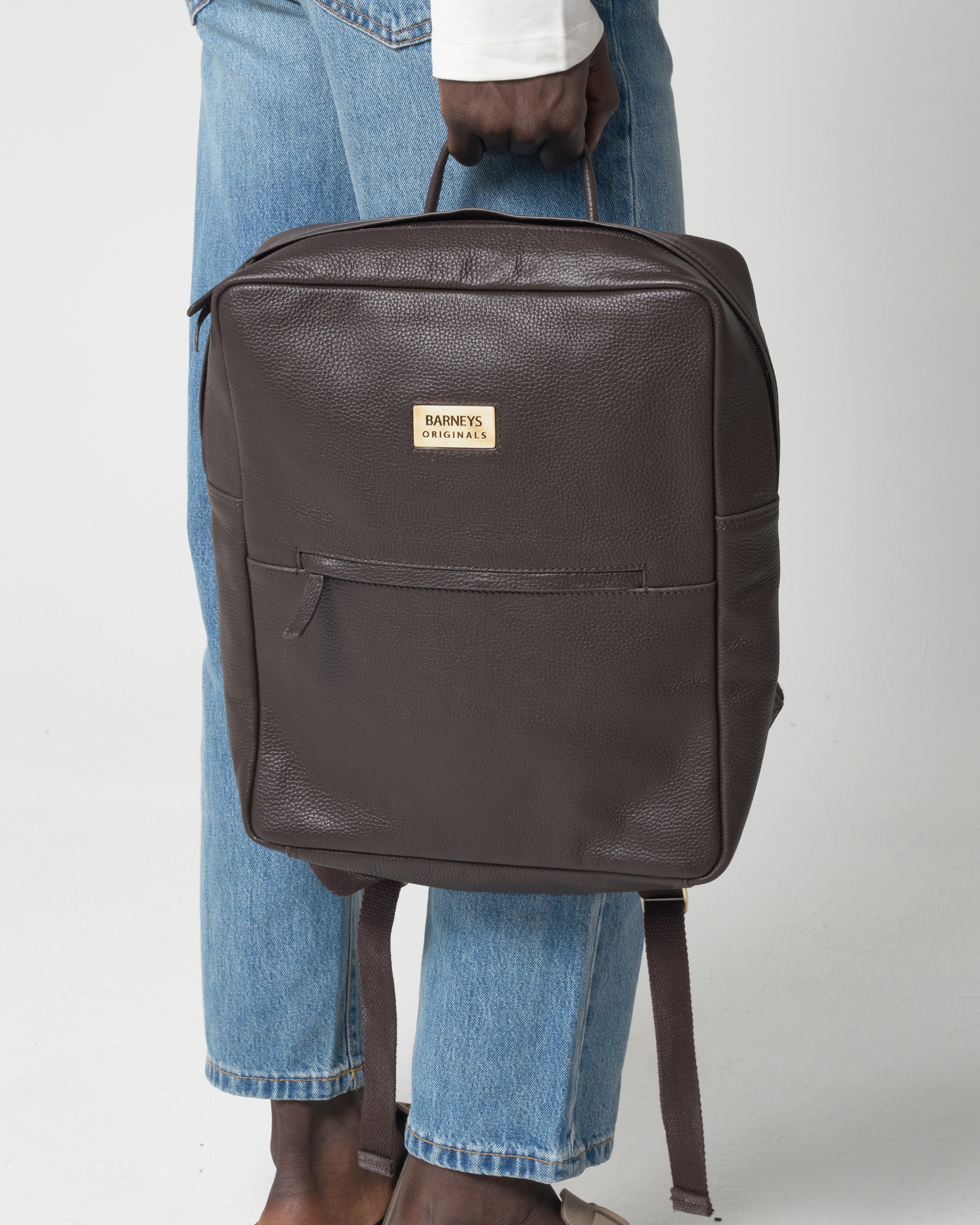 Brown Real Leather Backpack