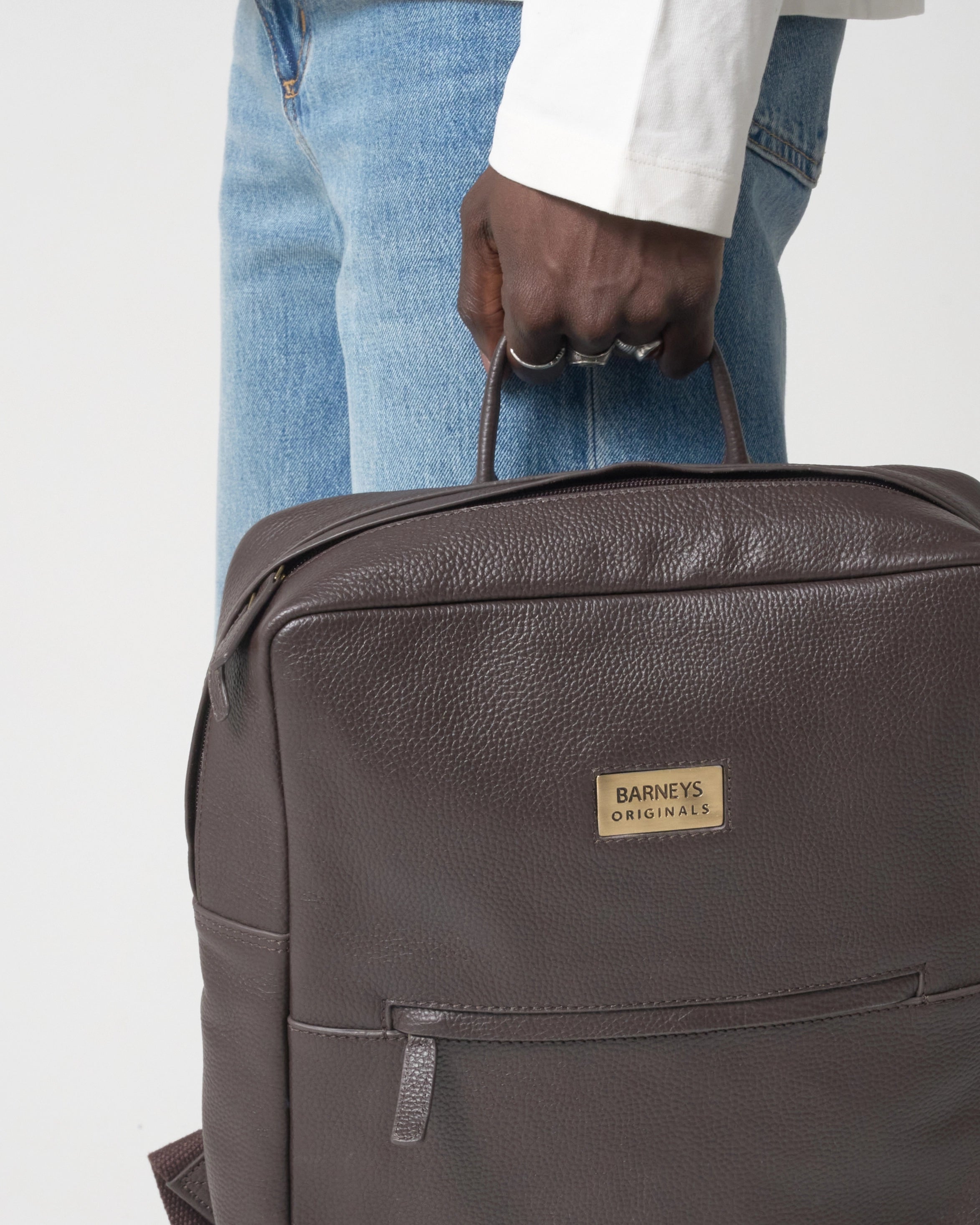 Brown Real Leather Backpack